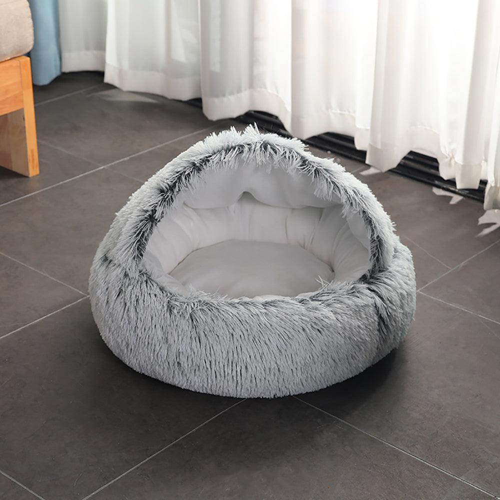 Cozy Haven: Luxurious Long Plush Pet Bed for Cats and Small Dog