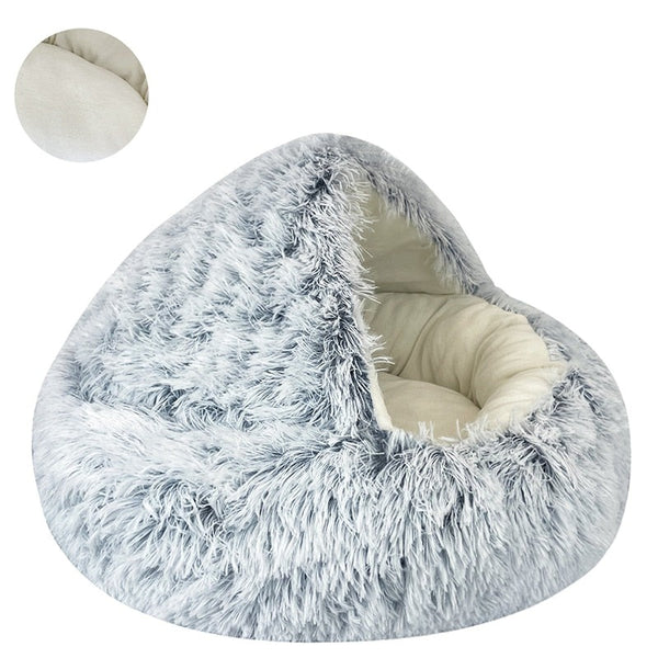 Cozy Haven: Luxurious Long Plush Pet Bed for Cats and Small Dog