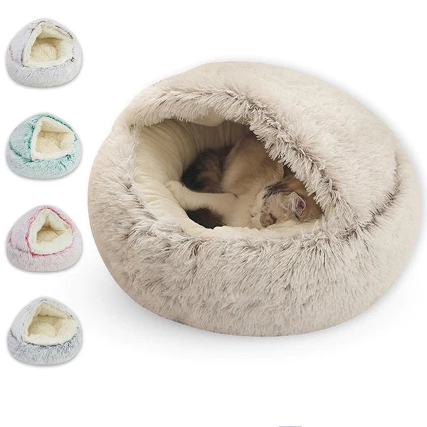 Cozy Haven: Luxurious Long Plush Pet Bed for Cats and Small Dog