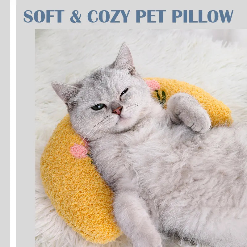 Cloudy Slumber: Orthopedic Donut Pillow for Cats and Small Dogs