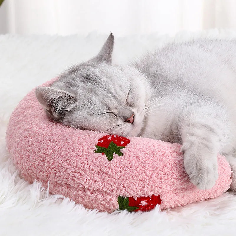 Cloudy Slumber: Orthopedic Donut Pillow for Cats and Small Dogs