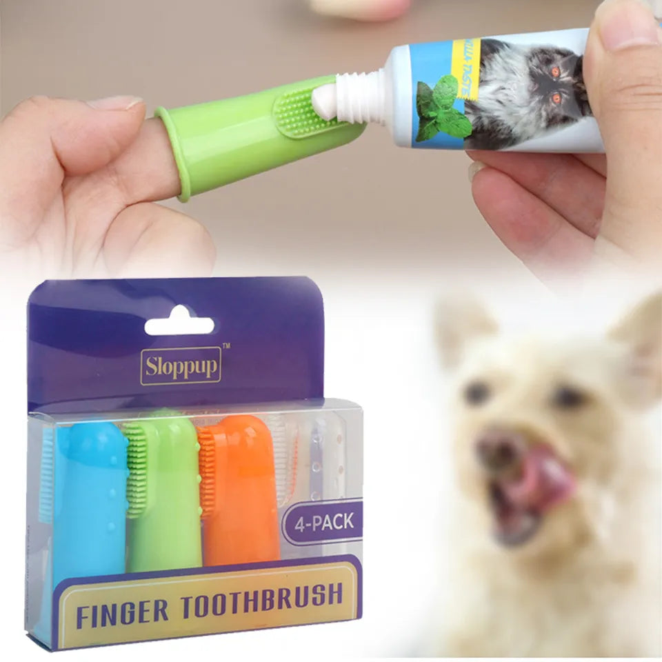 CleanBite: Soft Pet Finger Toothbrush Set for Pets