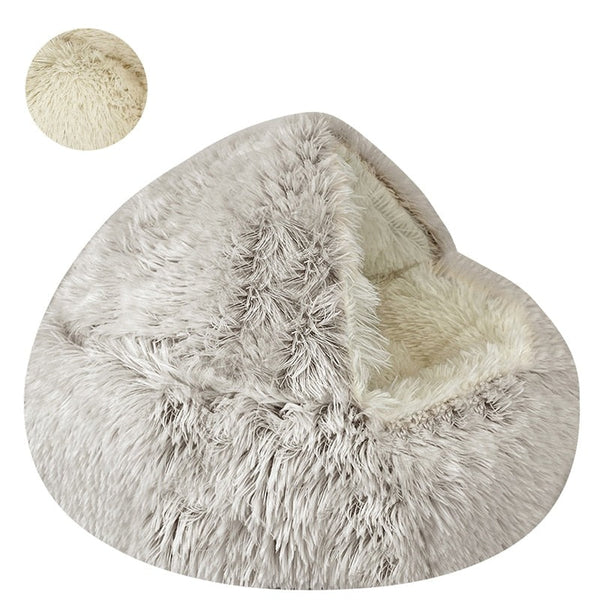 Cozy Haven: Luxurious Long Plush Pet Bed for Cats and Small Dog